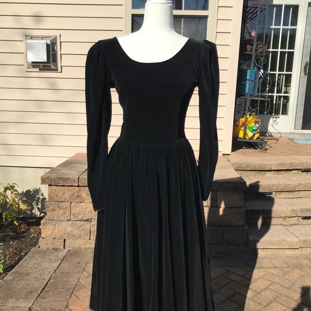 Laura Ashley vintage black velvet dress.